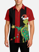 Tall Men's Grinch Christmas Tree Heist Short Sleeve Shirt ElevenOasis