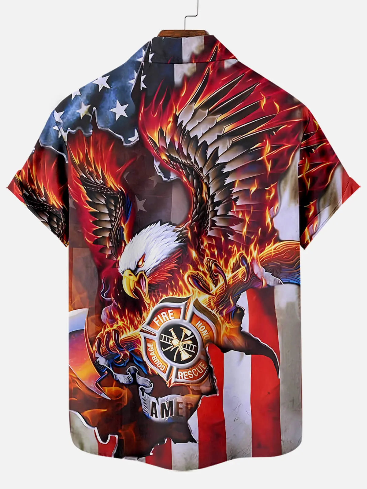 Men's American Flag Eagle Print Short Sleeve ShirtMens short sleeve shirts Big and tall Mens shirts Short sleeve shirts for men Mens 4xl shirts Casual short sleeve shirts