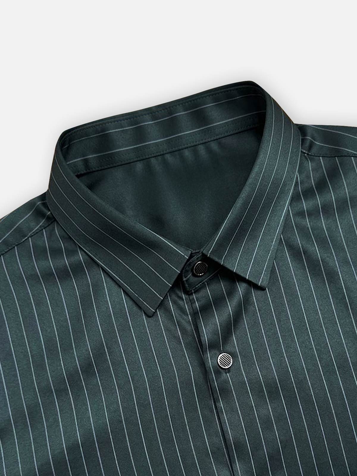 Men's Classic Pinstripe Stretch Slim Fit Long Sleeve Shirt Eleven Oasis