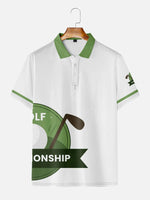 Men's Golf Championship Short Sleeve Polo ShirtMens short sleeve shirts Big and tall Mens shirts Short sleeve shirts for men Mens 4xl shirts Casual short sleeve shirts