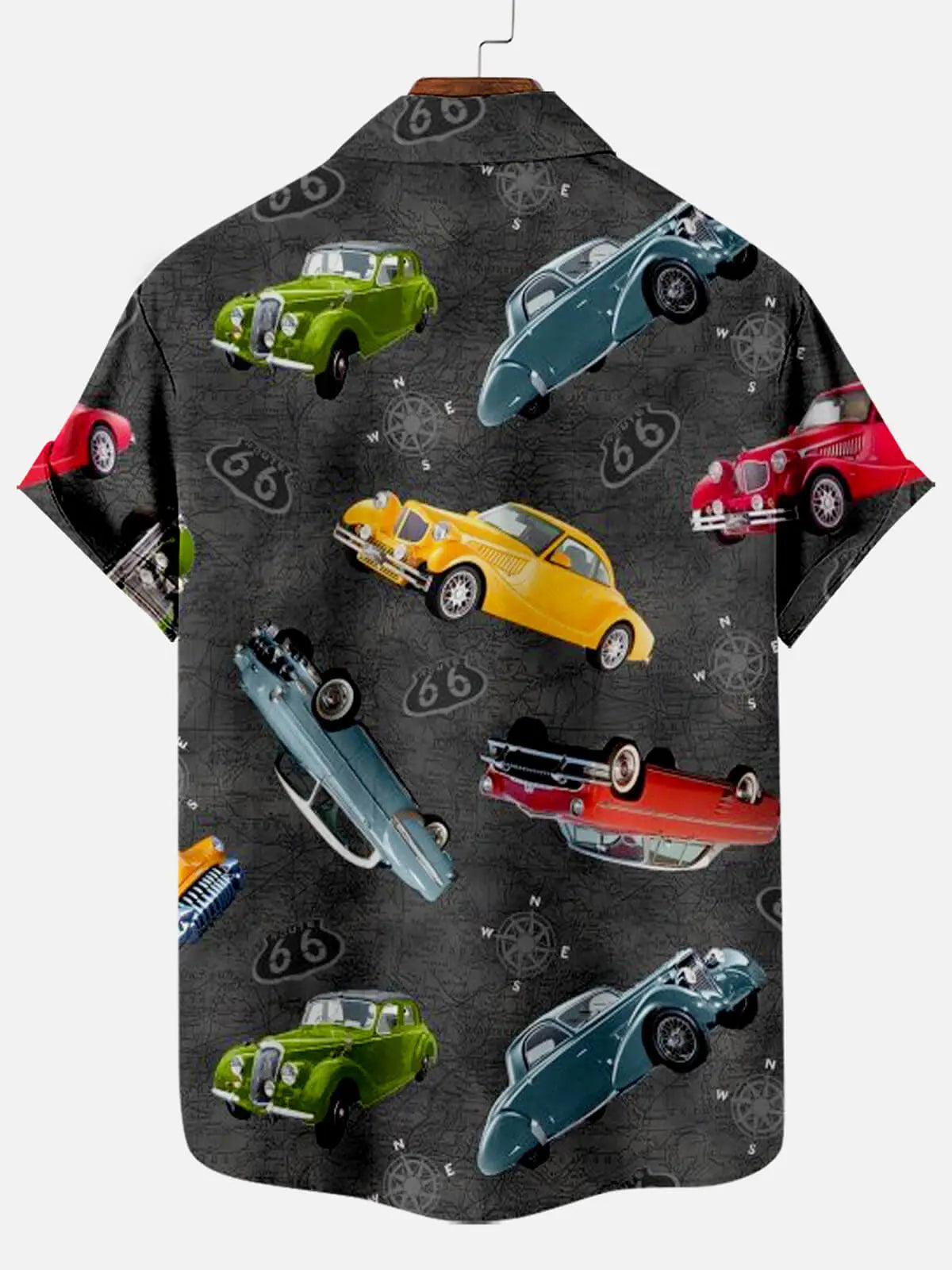 Nostalgic Retro Car Street Men's Short Sleeve ShirtMens short sleeve shirts Big and tall Mens shirts Short sleeve shirts for men Mens 4xl shirts Casual short sleeve shirts