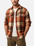 Men's Brushed Overscale Plaid Double Pocket Long Sleeve Shirt Eleven Oasis