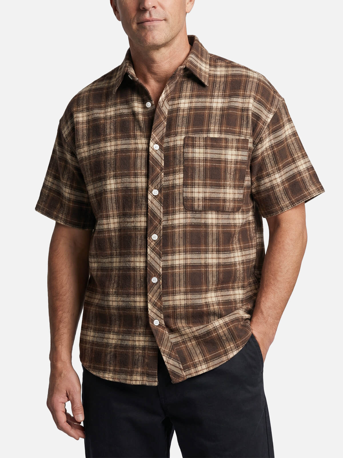 Men's Classic Plaid Short Sleeve Shirt ElevenOasis