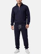 Men's Cable Knit Quarter-Zip Tracksuit Set Eleven Oasis