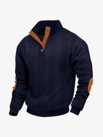 Men's Braided Cable Knit Quarter Button Sweater Eleven Oasis