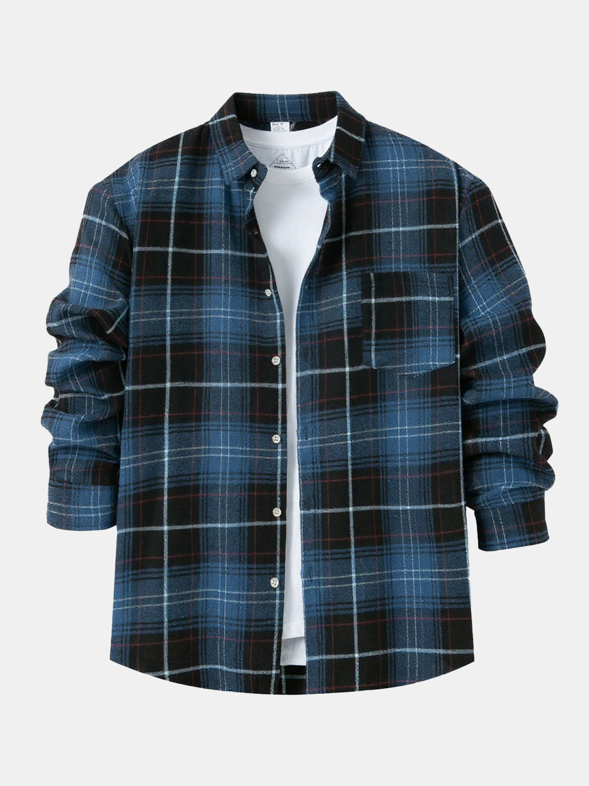 Men’s Button-Down Plaid Long Sleeve Shirt Eleven Oasis