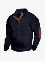 Men's Cable Knit Quarter Button Pullover Sweater ElevenOasis