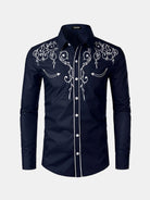 Men's Western Embroidered Long Sleeve Shirt ElevenOasis