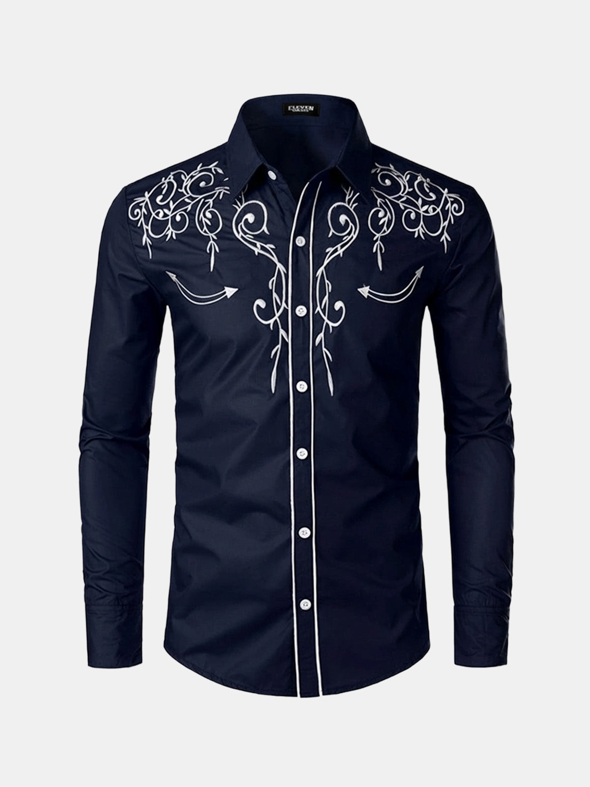 Men's Western Embroidered Long Sleeve Shirt Eleven Oasis