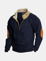 Men's Sherpa Collar Quarter-Zip Fleece Pullover Sweater Eleven Oasis