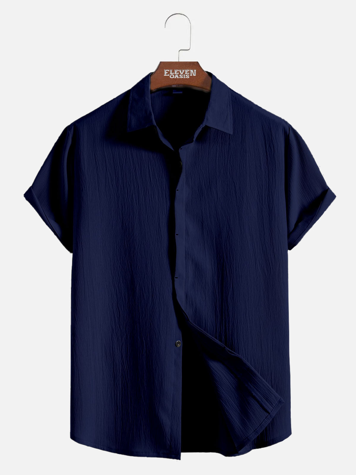 Men's Everyday Crinkle Texture Short Sleeve Shirt Eleven Oasis