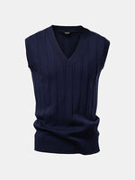 Men's Cable Knit V-Neck Sweater Vest Eleven Oasis