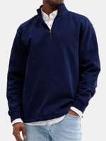 Men's Quarter-Zip Cotton Blend Sweatshirt Eleven Oasis