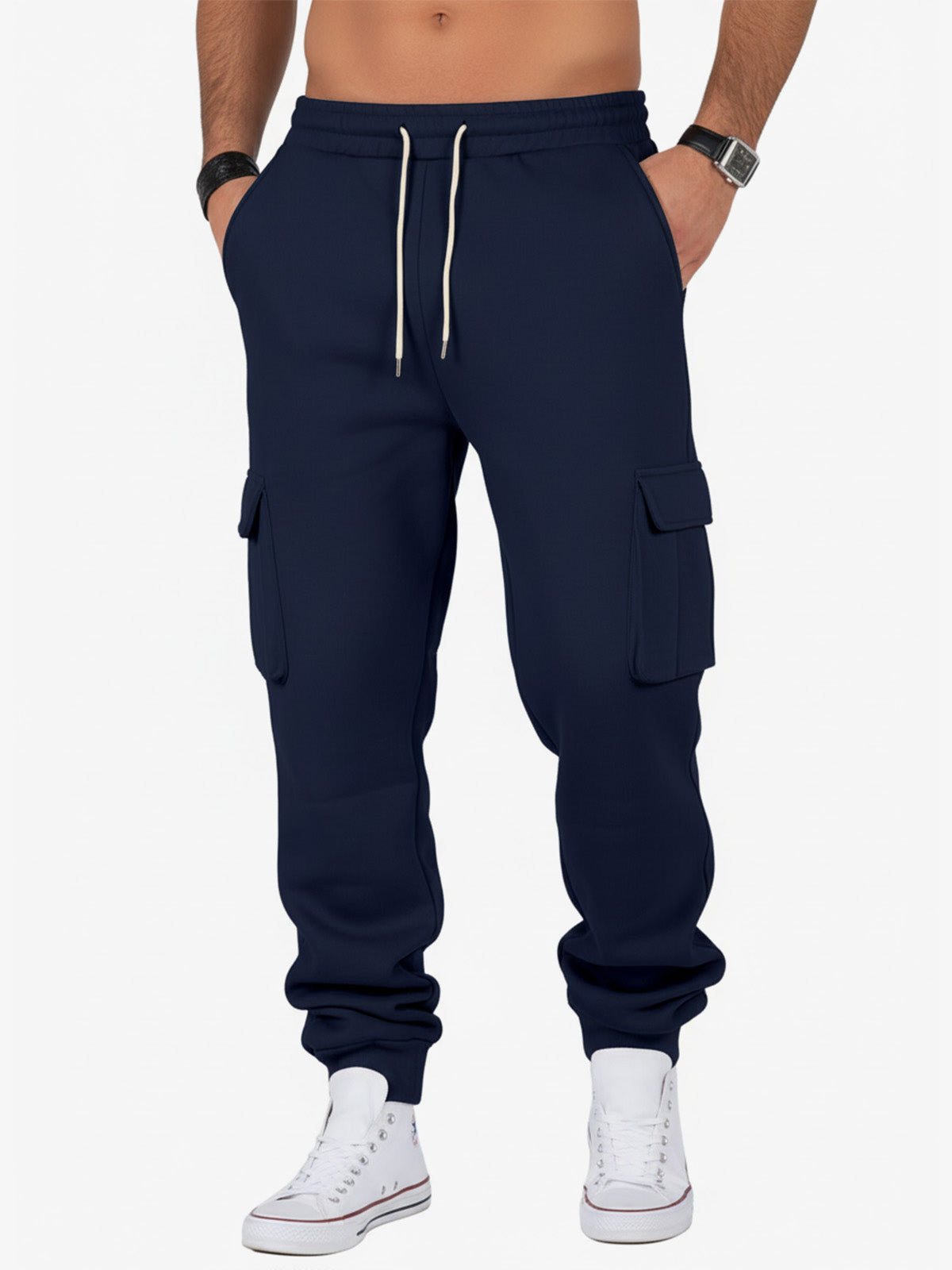 Men's Cargo Pocket Drawstring Jogger Pants ElevenOasis