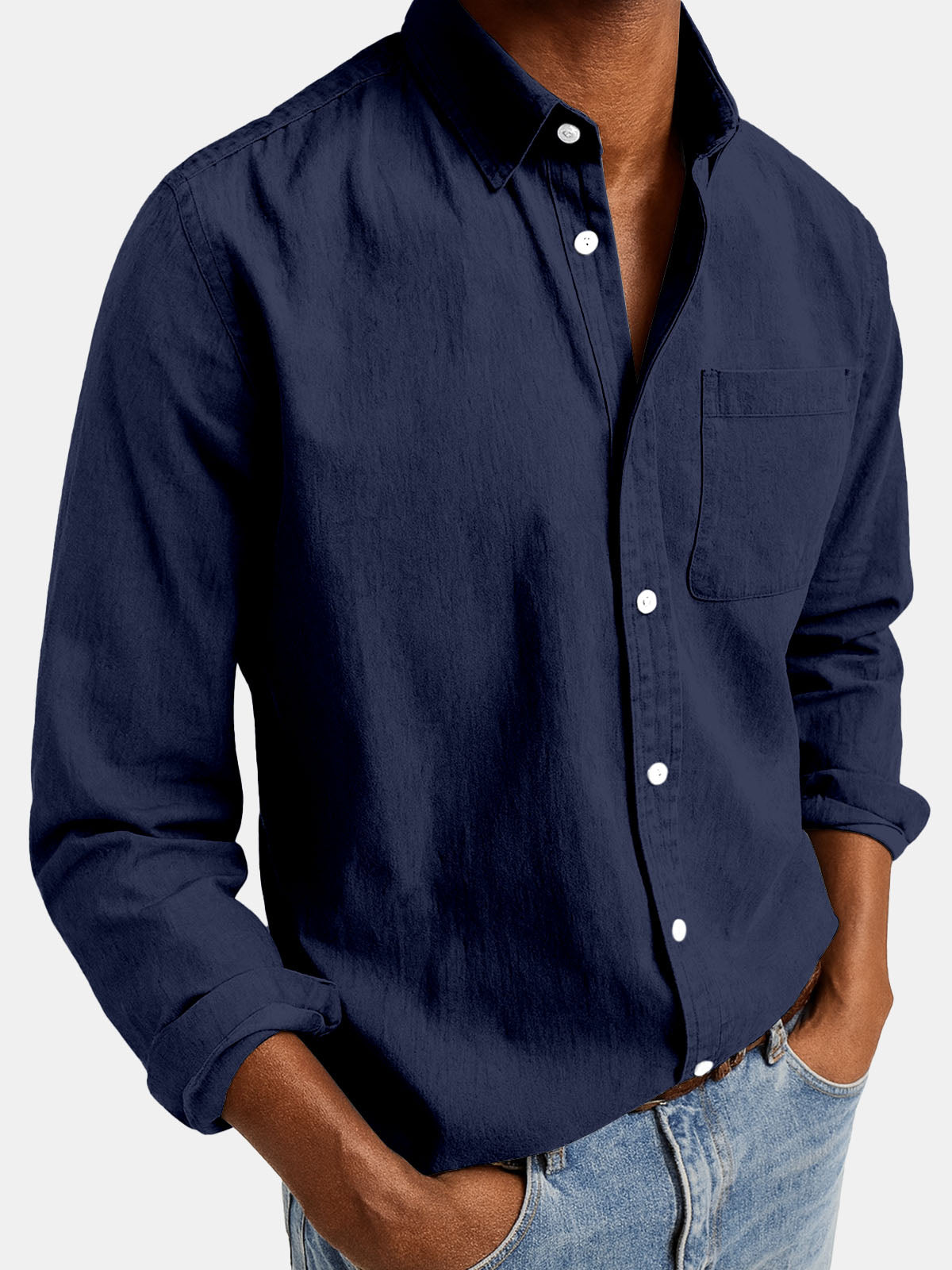 Men's Acid Washed Cotton Long Sleeve Shirt Eleven Oasis