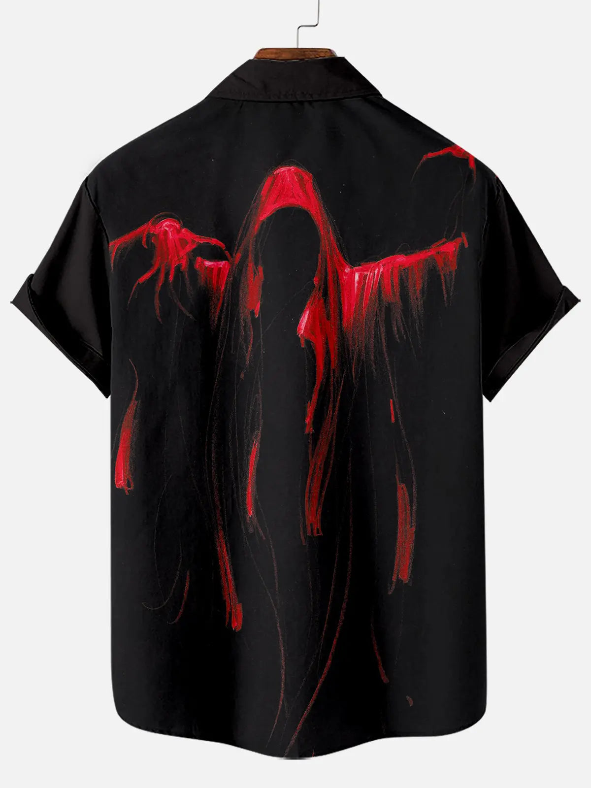 Tall Men's Grim Reaper Halloween Short Sleeve Shirt Eleven Oasis