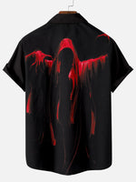 Tall Men's Grim Reaper Halloween Short Sleeve Shirt Eleven Oasis