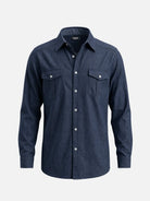Men's Western Yoke Double Pocket Long Sleeve Shirt Eleven Oasis
