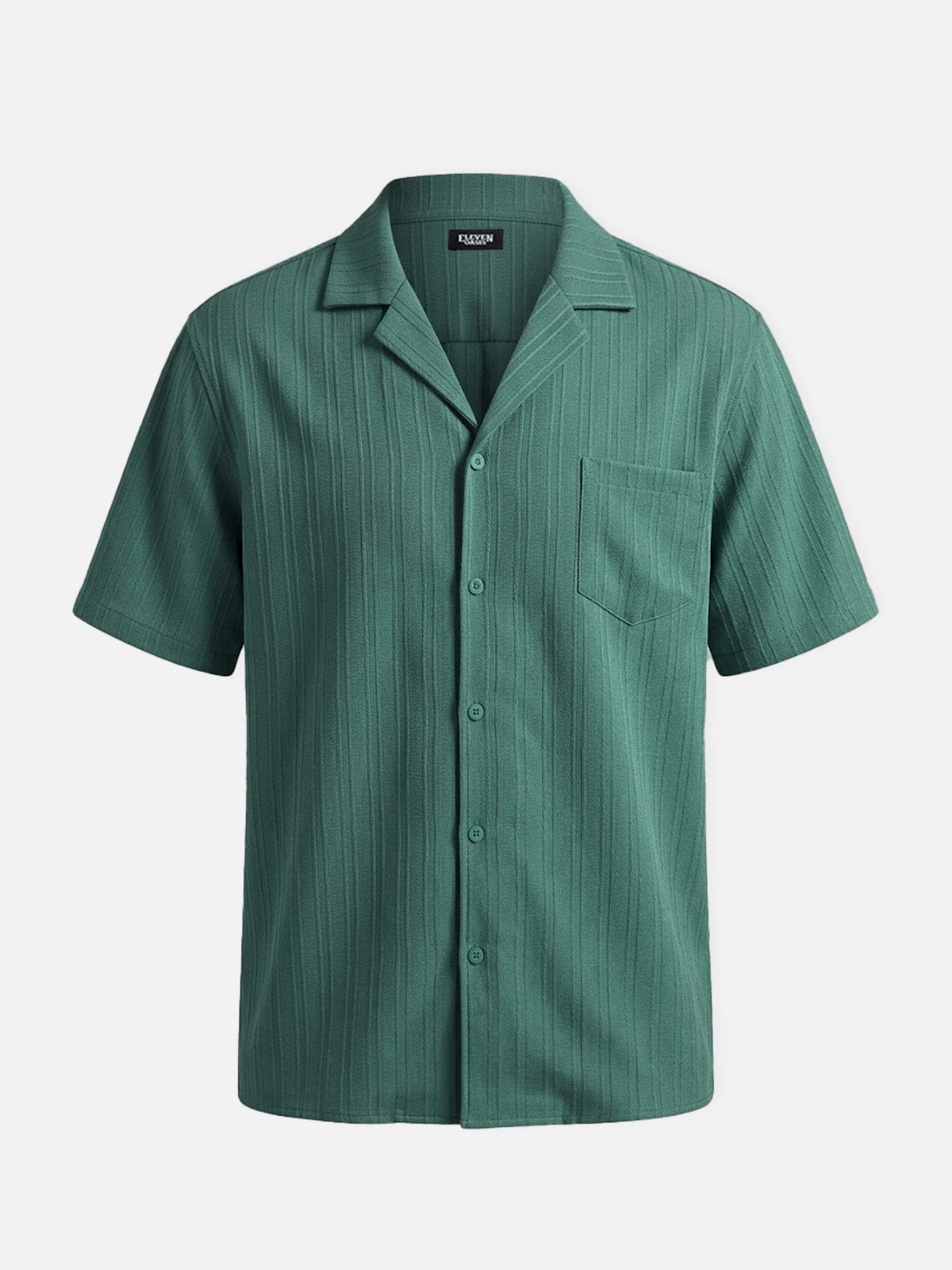 Men's Textured Camp Collar Short Sleeve Shirt ElevenOasis