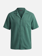 Men's Textured Camp Collar Short Sleeve Shirt ElevenOasis