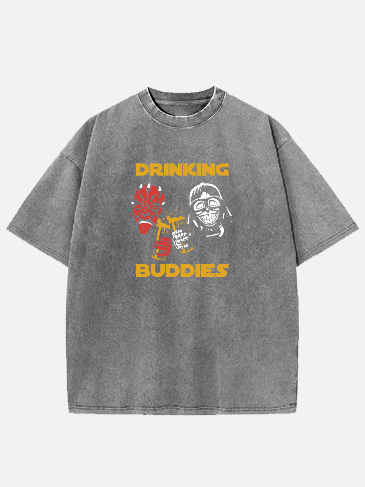 Star Wars Drinking Buddies Acid Wash Cotton T-Shirt Eleven Oasis
