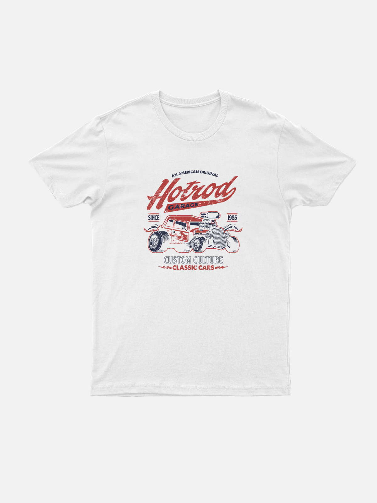 Men's hot rod cotton T-shirt with muscle car for Car enthusiast