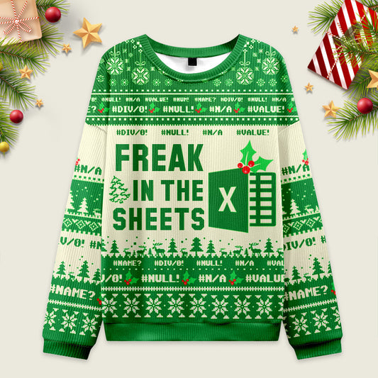 Ugly Christmas Sweater Spreadsheet Excel Sheet Sweatshirt Eleven Oasis