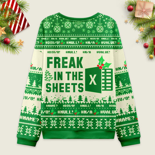 Ugly Christmas Sweater Spreadsheet Excel Sheet Sweatshirt Eleven Oasis