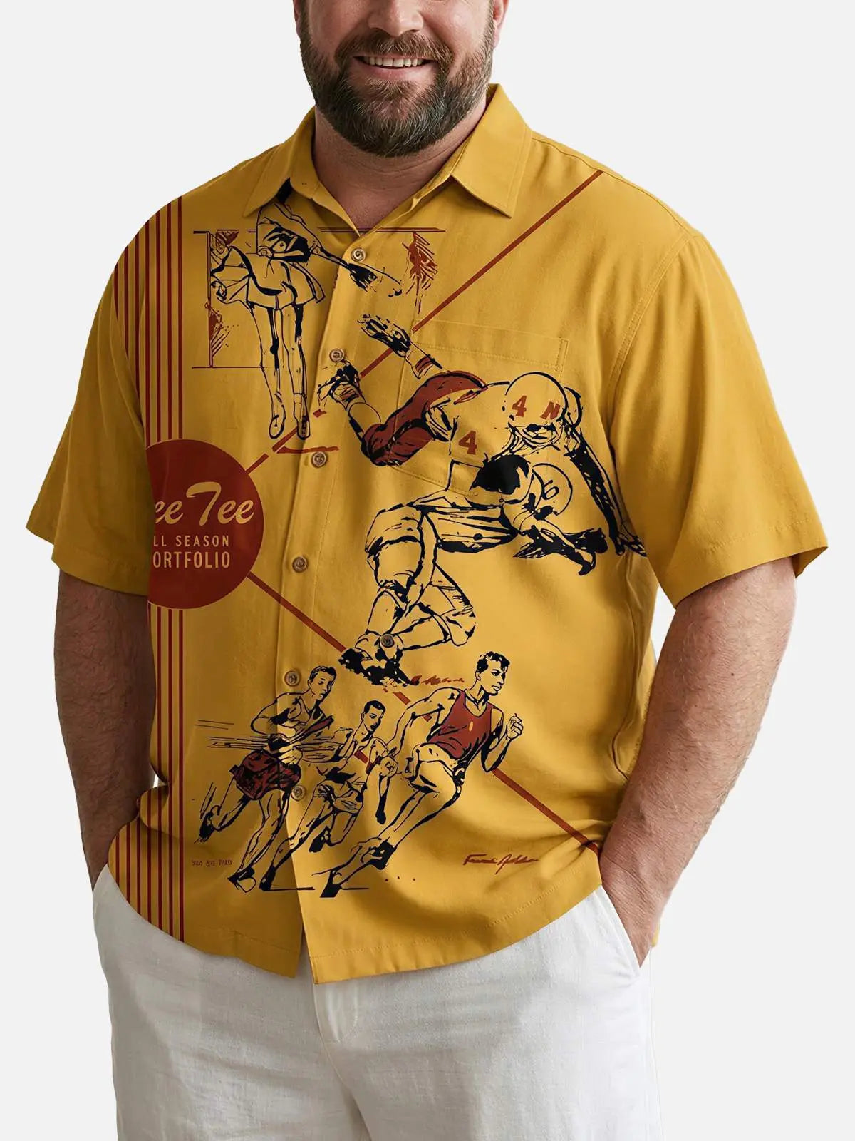 Tall Men's Pop Culture 70's-80s Nostalgia Short Sleeve Shirt ElevenOasis