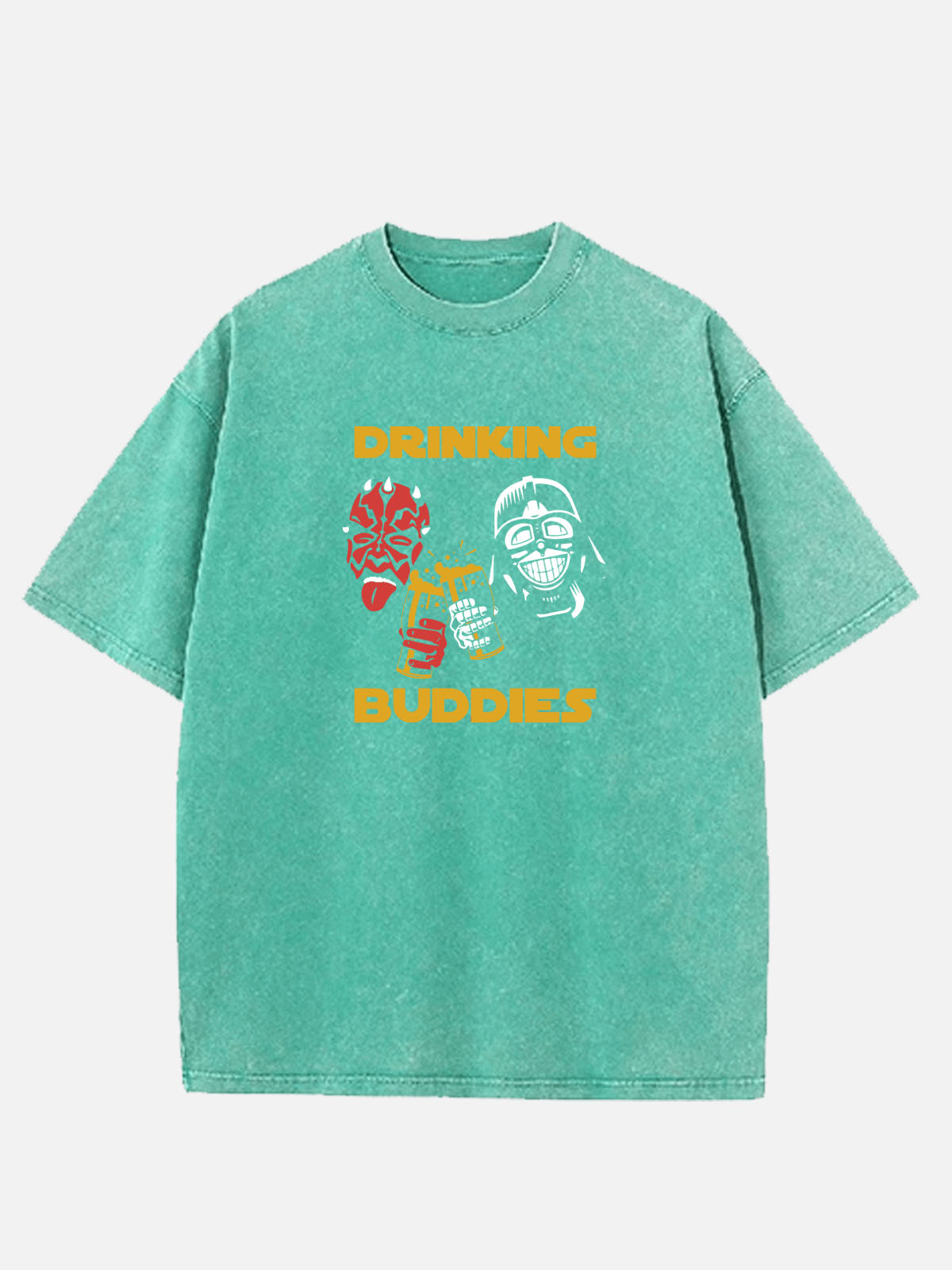 Star Wars Drinking Buddies Acid Wash Cotton T-Shirt Eleven Oasis