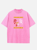 Star Wars Drinking Buddies Acid Wash Cotton T-Shirt Eleven Oasis