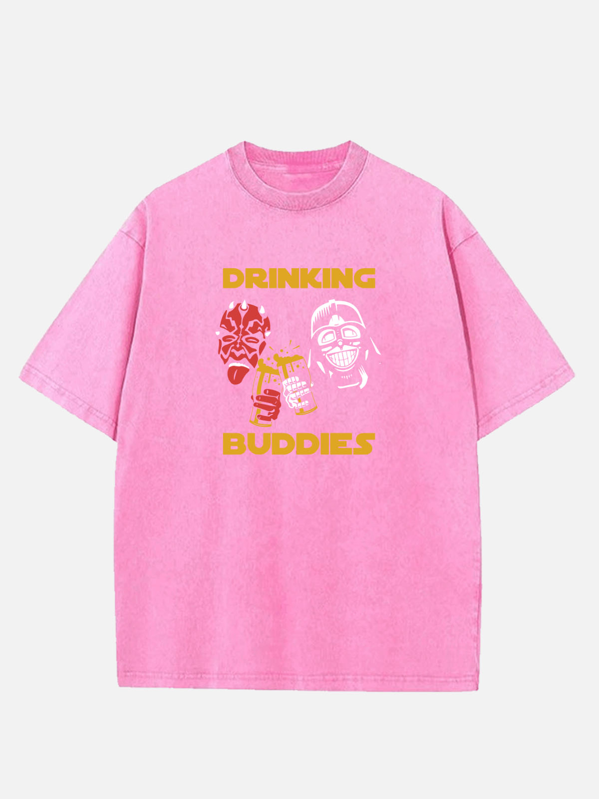 Star Wars Drinking Buddies Acid Wash Cotton T-Shirt Eleven Oasis