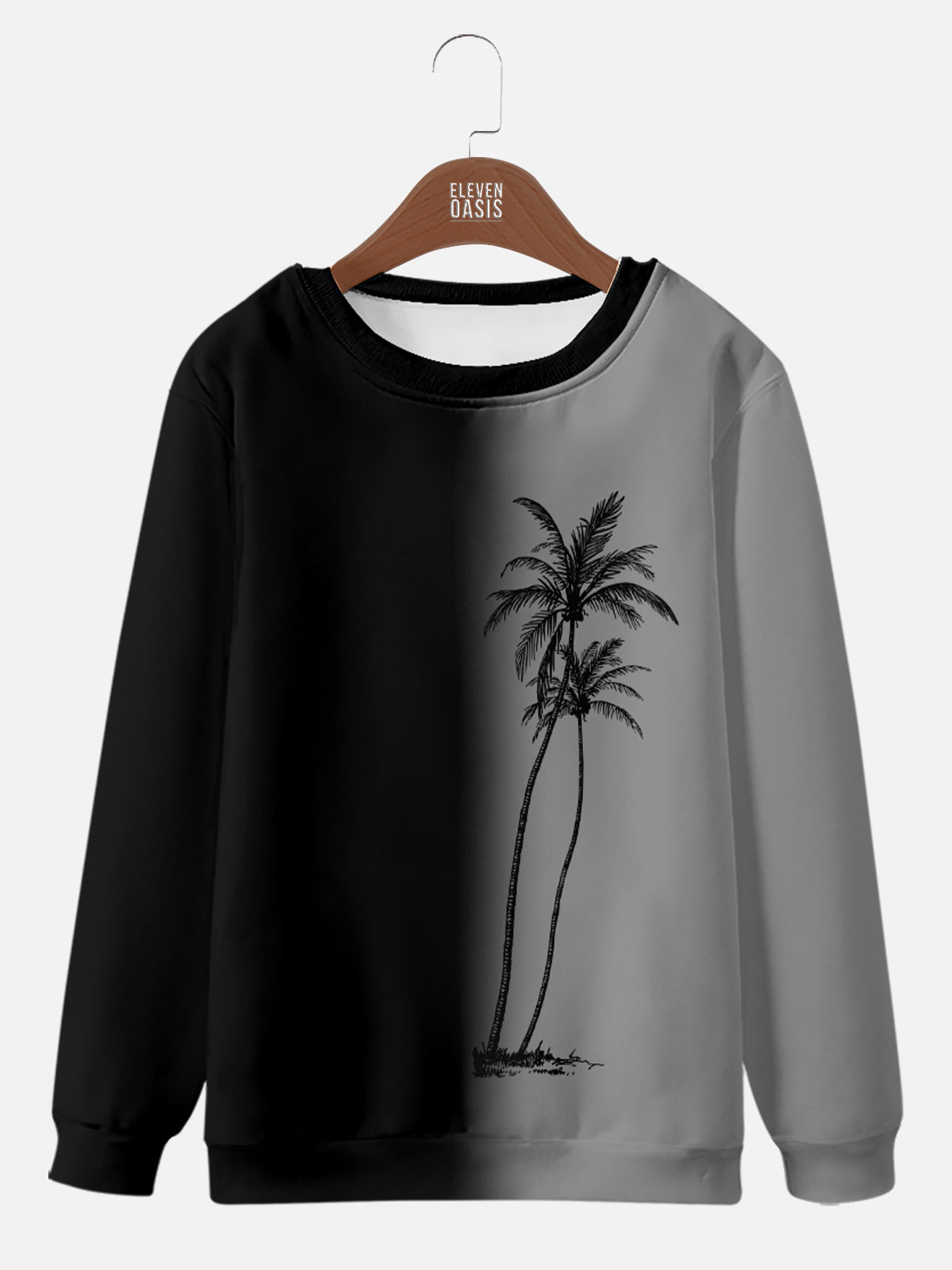 Hawaii Men's Gradient Coconut Tree Print Casual Breathable Sweatshirt Hoodie, mens short sleeve shirts¡ê?big and tall mens shirts¡ê?short sleeve shirts for men¡ê?mens 4xl shirts¡ê?casual short sleeve shirts