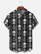 Men's Ornate Skulls  Short Sleeve Casual ShirtMens short sleeve shirts Big and tall Mens shirts Short sleeve shirts for men Mens 4xl shirts Casual short sleeve shirts