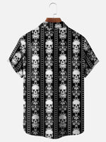 Tall Men's Skull and Fleur-de-Lis Short Sleeve Shirt ElevenOasis