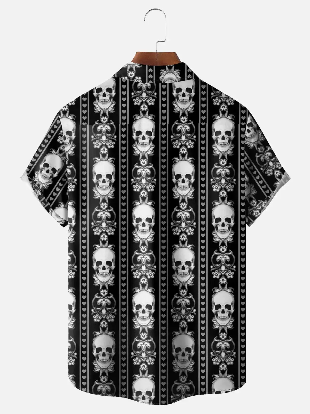 Tall Men's Skull and Fleur-de-Lis Short Sleeve Shirt ElevenOasis