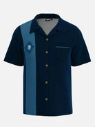 Men's Rockabilly Skull Button Down Halloween Short Sleeve Shirt ElevenOasis