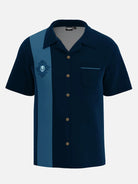 Tall Men's Rockabilly Skull Button Down Halloween Short Sleeve Shirt ElevenOasis