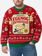Certified Eggnog Enthusiast Lanyard Ugly Christmas Sweater 