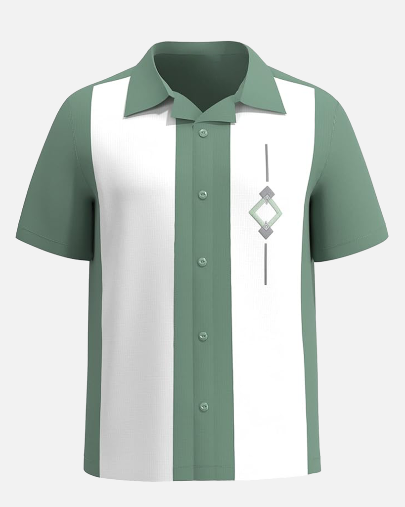 Men's Trovato Vintage Cuban Style Bowling Short Sleeve Shirt Eleven Oasis