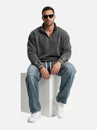 Men's Washed Quarter Zip Sweatshirt Eleven Oasis