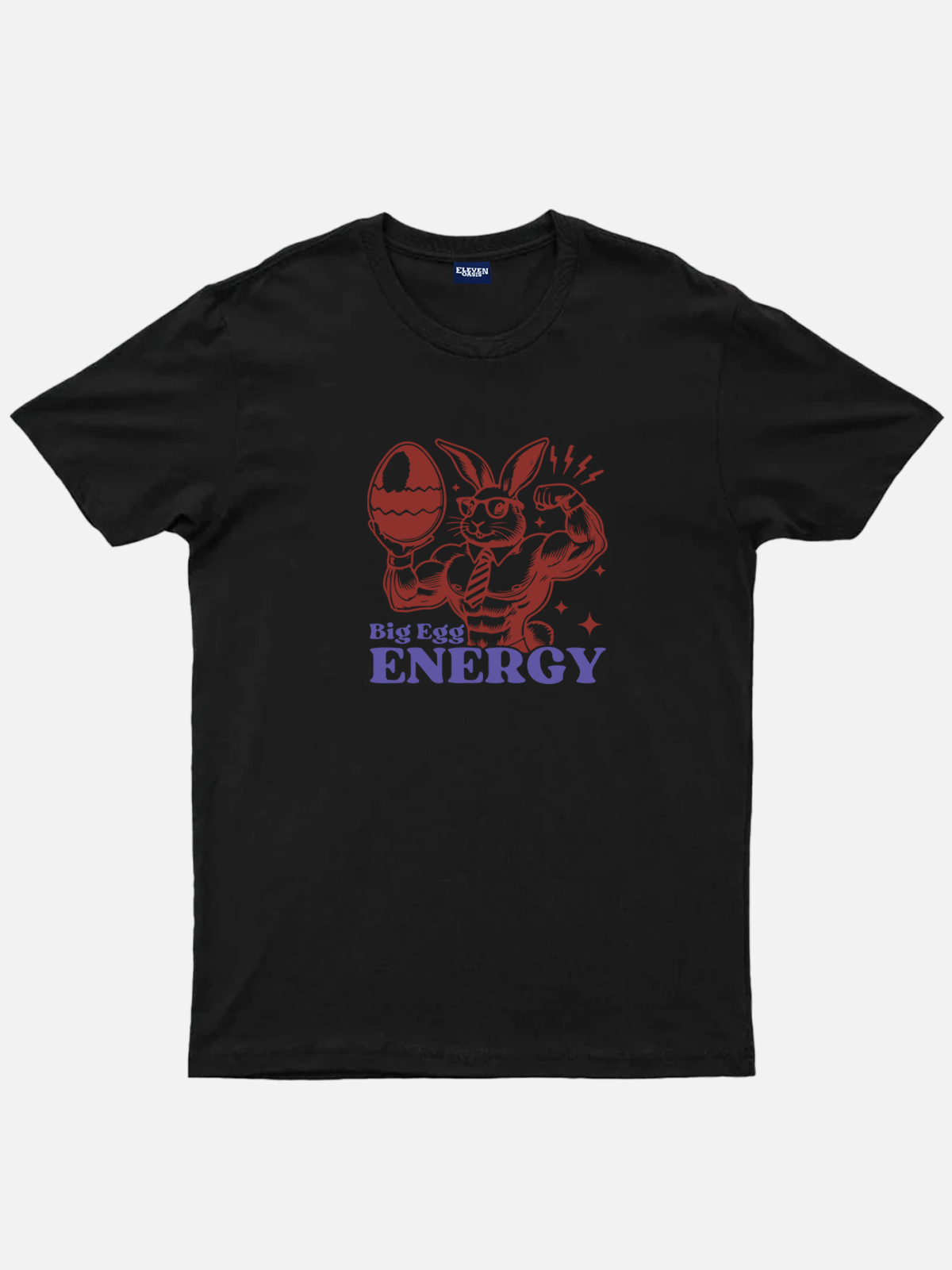 Easter Muscle Bunny Big Egg Energy Cotton T-Shirt Eleven Oasis