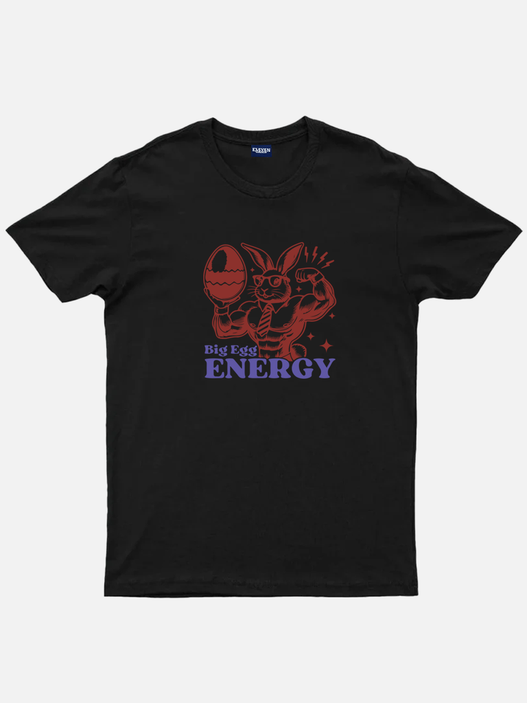 Men's Easter Basic Cotton Round Neck Short Sleeve T-Shirt Muscle Bunny Big Egg Energy Eleven Oasis