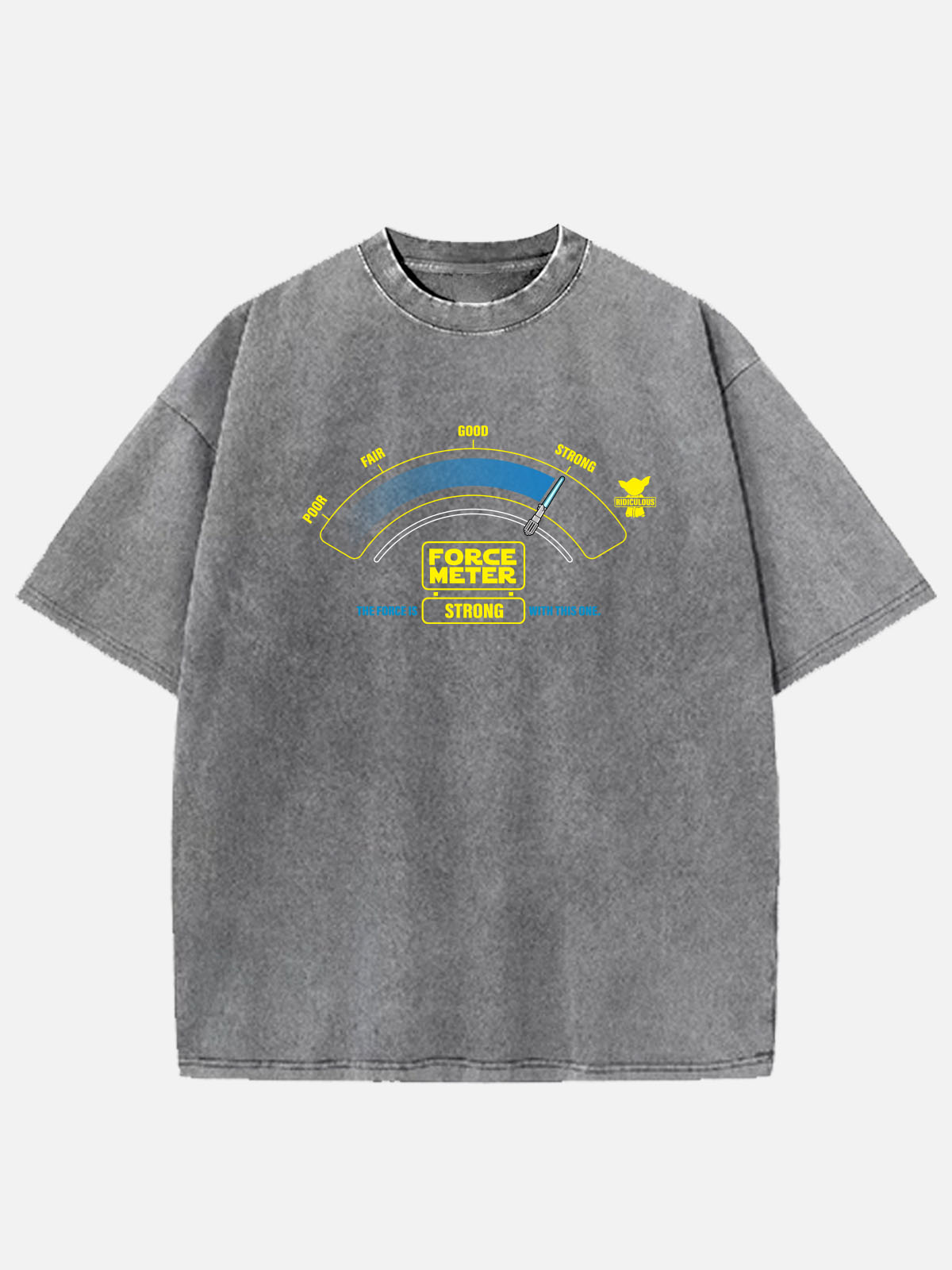 Star Wars Force Meter Strong Acid Wash Cotton T-Shirt Eleven Oasis