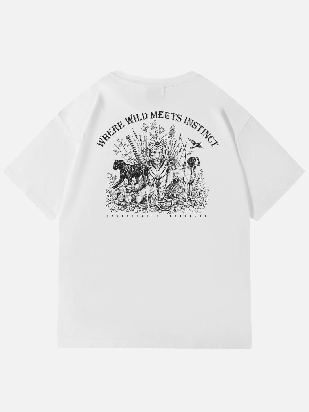Where Wild Meets Instinct Graphic Cotton T-Shirt Eleven Oasis