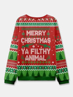 Ugly Christmas Sweater Ya Filthy Animal Sweatshirt Eleven Oasis