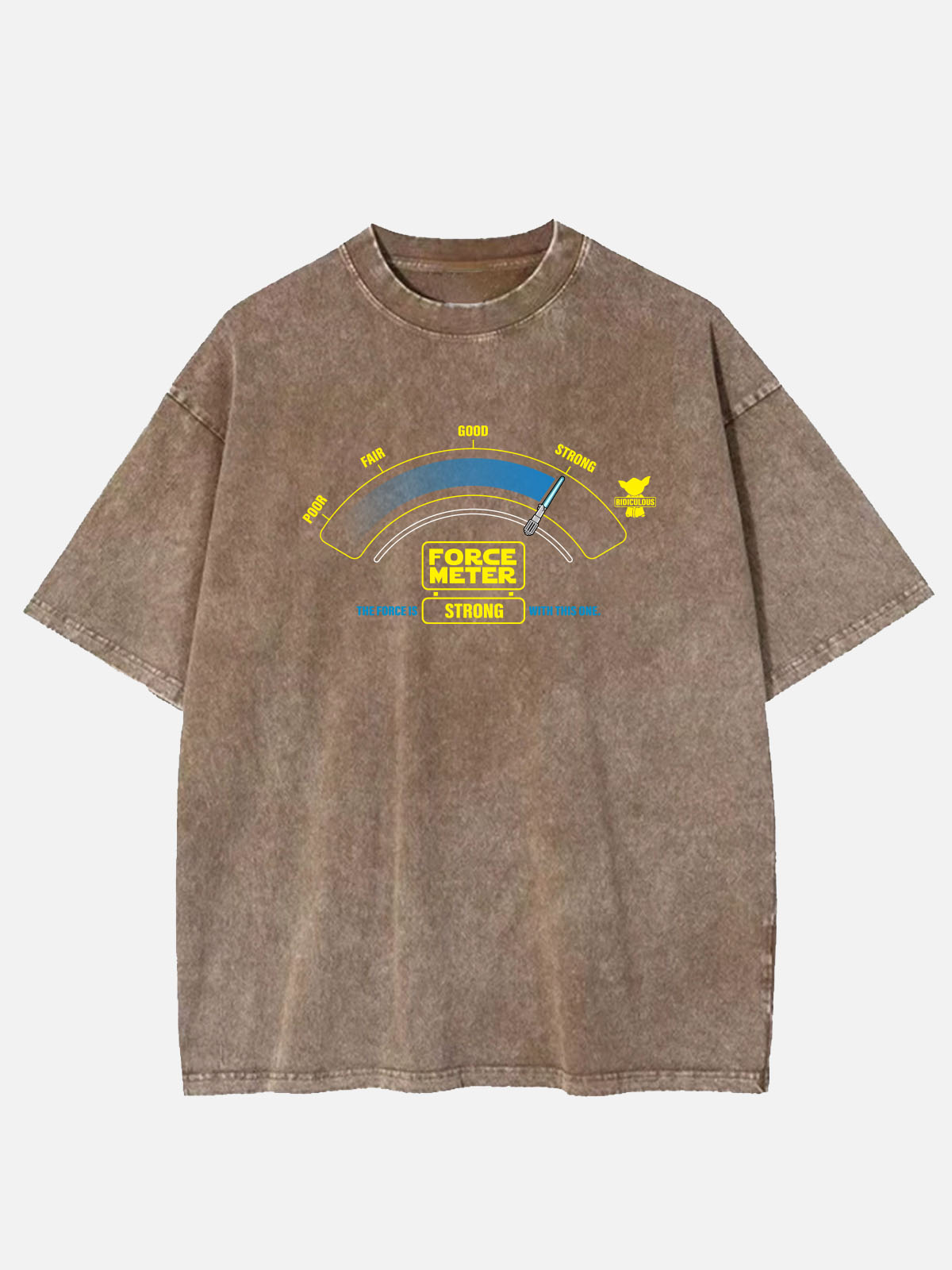 Star Wars Force Meter Strong Acid Wash Cotton T-Shirt Eleven Oasis