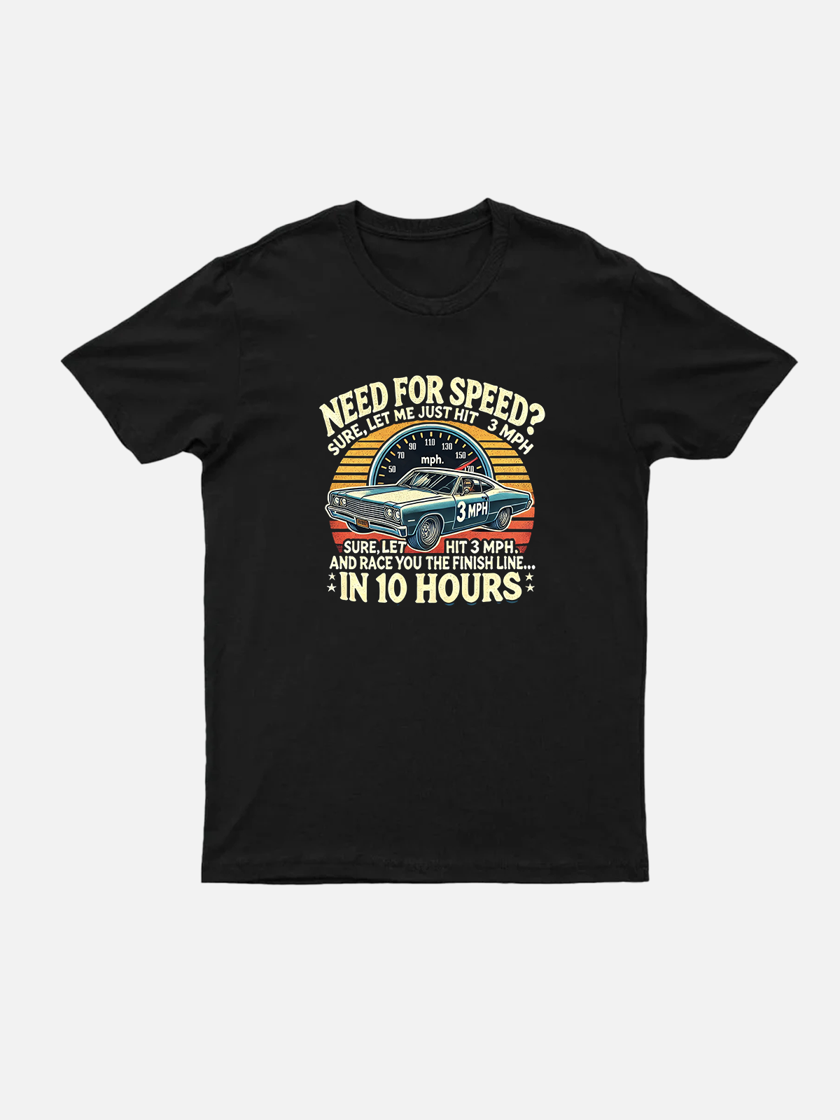 Men's Hot Rod Basic Cotton Round Neck Short Sleeve T-Shirt Classic Muscle Car Eleven Oasis