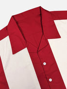 Men's Retro Vertical Panel Camp Collar Short Sleeve Shirt Eleven Oasis