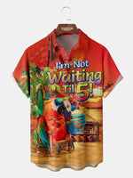 Men's I'm Not Waiting Until 5 Parrot Cocktail Short Sleeve Shirt ElevenOasis